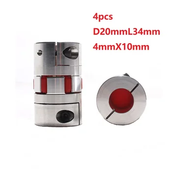 

4pcs 4x10 mm D20L34 Aluminium Shaft Plum Coupling Motor Connector Flexible shaft CNC Parts