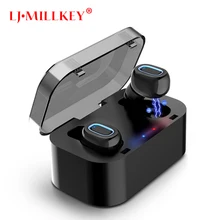 TWS Bluetooth Earphone Earbuds Control Hifi Stereo Wireless Mic for Phone With Charger Charging Box Mini LJ-MILLKEY YZ132