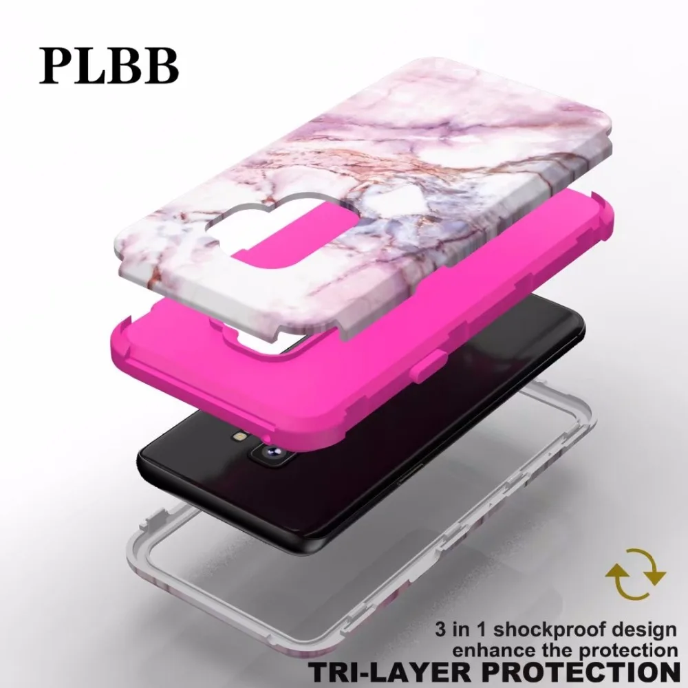 Plbb Мрамор для тяжелых условий эксплуатации противоударный чехол для телефона для samsung Galaxy S9 Plus Note 8 S9 Мягкий силикон+ PC гибридный Чехол-броня для всего тела крышка