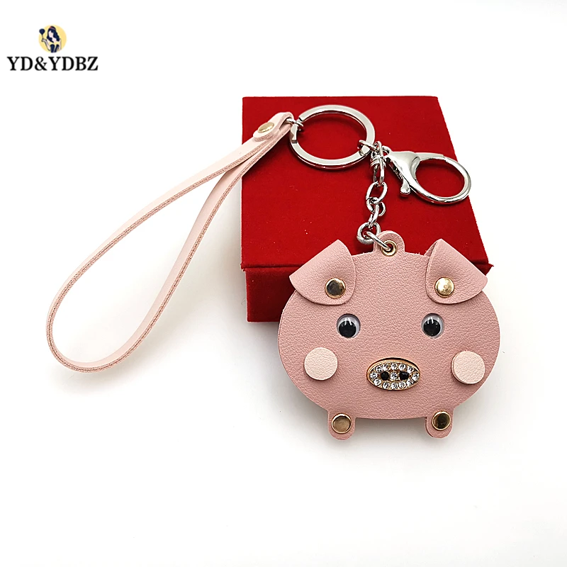 

YD&YDBZ Cute Pink Pig Pendant Keychain Fashion Women Bag Pendant Keychains High Quality Car Key Ring Romantic Girl Gift