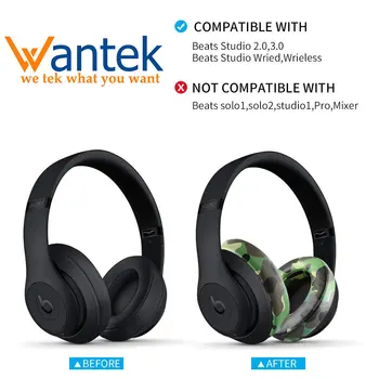 

Wantek Cushions Upgraded Replacement Ear Pads Compatible with Beats Studio 2 and Studio 3/Wired B0500/Wireless B0501 Headphones