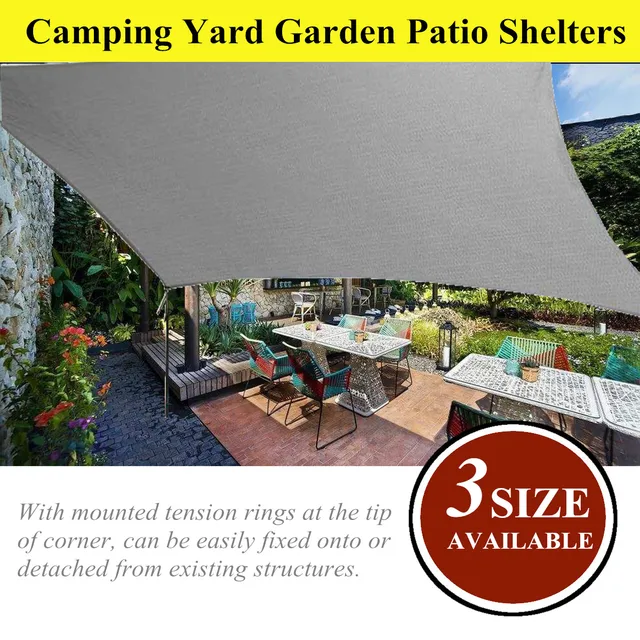 Grey Sun Shade Canopies Outdoor Camping Hiking Yard Garden Patio Grey Sun Shade Canopies Outdoor Camping Hiking Yard Garden Patio Shelters Cover Canopy Block Cloth Waterproof 4x5 6 7m
