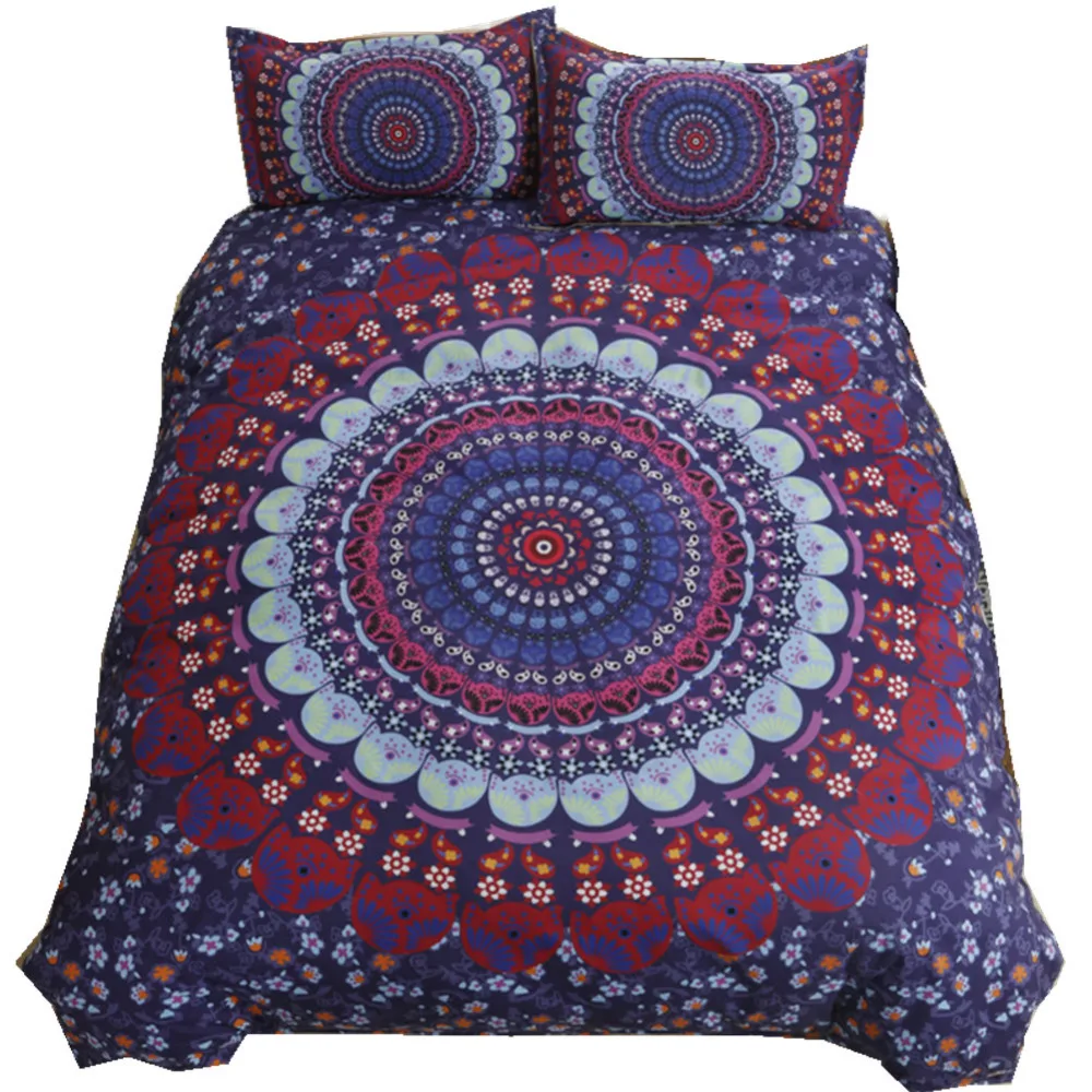 Exclusive 2/3Pcs Blue Mandala DUVET COVER WITH PILLOWCASES By &quotMADHU INTERNATIONAL Twin Duvet Cover | Дом и сад