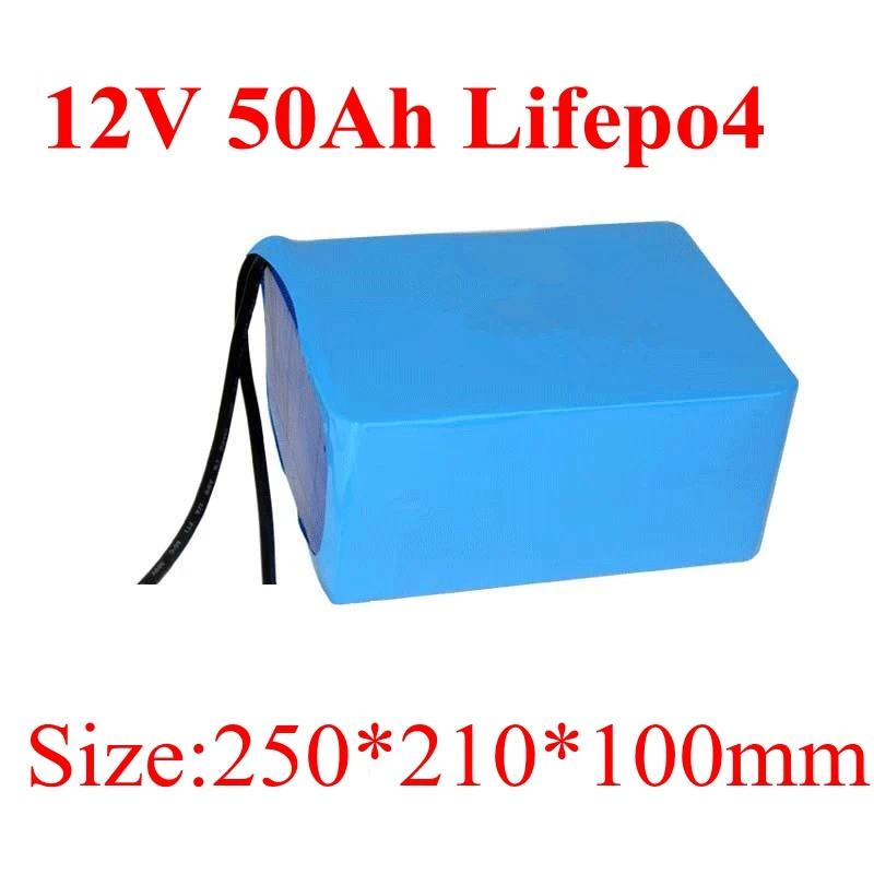 

12v 50ah Lifepo4 Rechargeable Llithium Battery BMS 4S for RV Outdoor Camping Hunting Xenon Inverter Golf Cart + 5A Charger