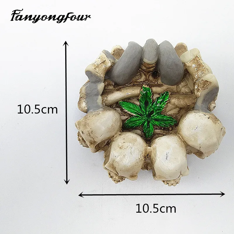 Пепельница в виде черепа, силиконовая форма для помадки, форма для торта из смолы, гипса, шоколадная свеча, форма для конфет