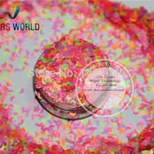 Смешанные неоновые цвета устойчив к растворителям Луны блески различной формы блестки, углы для украшения ногтей размер: 3 мм 1 упаковка = 50 г