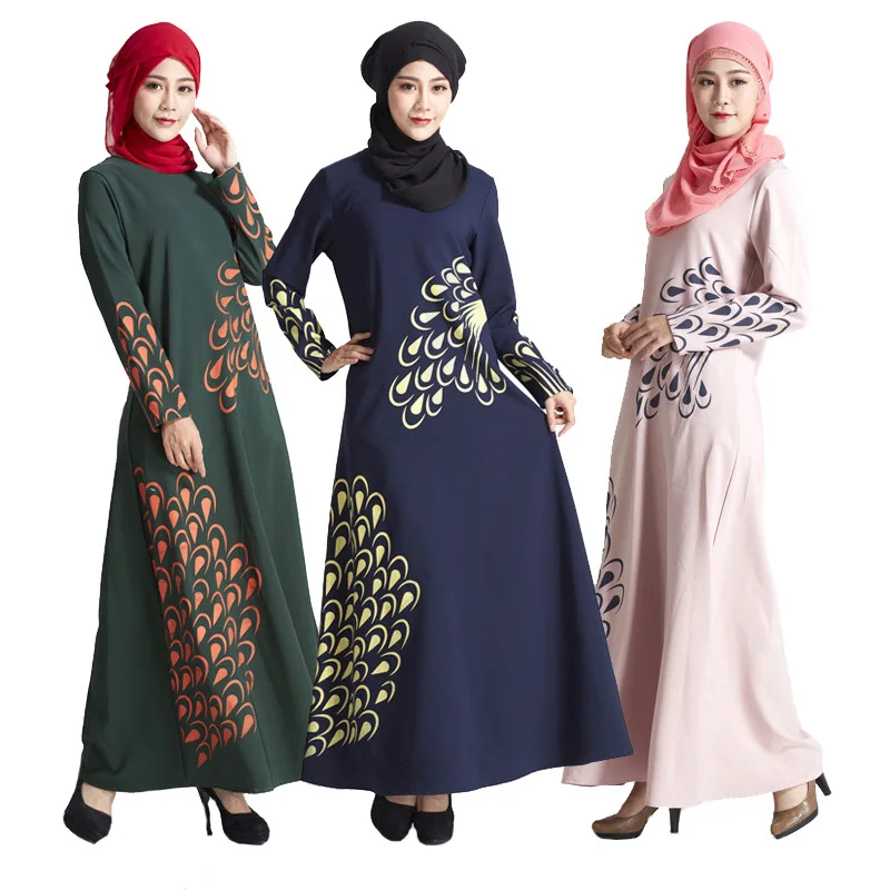 Malaysia Muslim Dress Abaya turkey Islamic Women Feather 