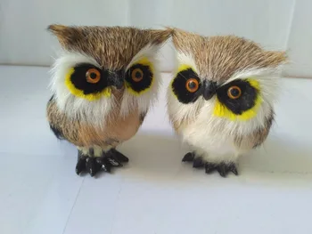 

7x6x10cm simulation brown owl model 2 pieces owls polyethylene& furs handicraft home garden decoration toy birthday gift a1710