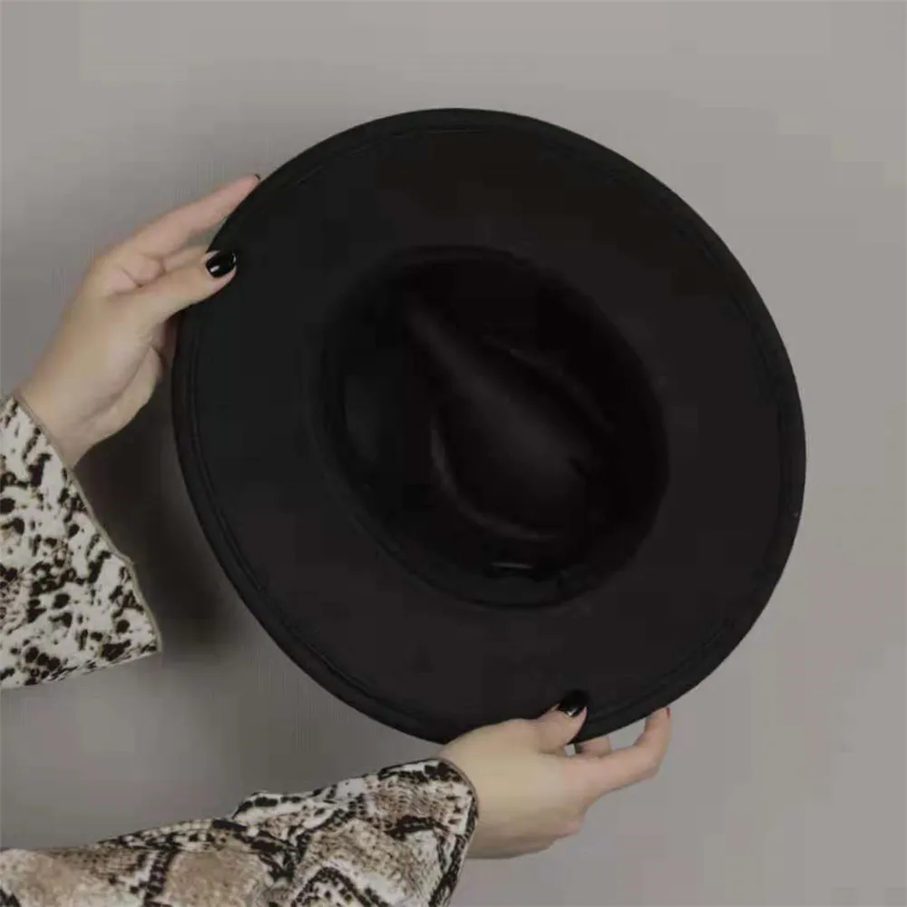 Ретро родитель-ребенок/взрослый Винтаж шерсть широкополая шляпа Fedora панама джаз котелок шляпа черный вязаный кожаный ремешок(57 см/54 см