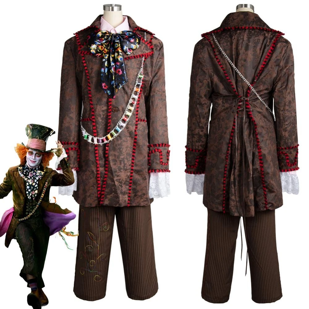 ジョニー デップとしてマッドハッター衣装アリスジャケットパンツネクタイハロウィンコスプレ衣装大人男性フルスーツ Anime Costumes Aliexpress