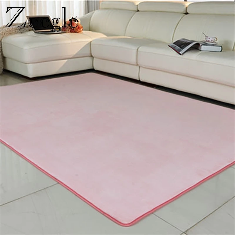

Zeegle Coral Fleece Large Size Carpet For Living Room Parlor Area Rug Anti-Slip Sofa Table Floor Mats Bedroom Rugs Bedside Mats