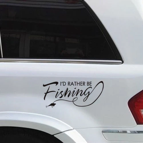 I ɽ Rather Be Fishing виниловые наклейки для окон Стикеры лодка озеро соли окна Высота