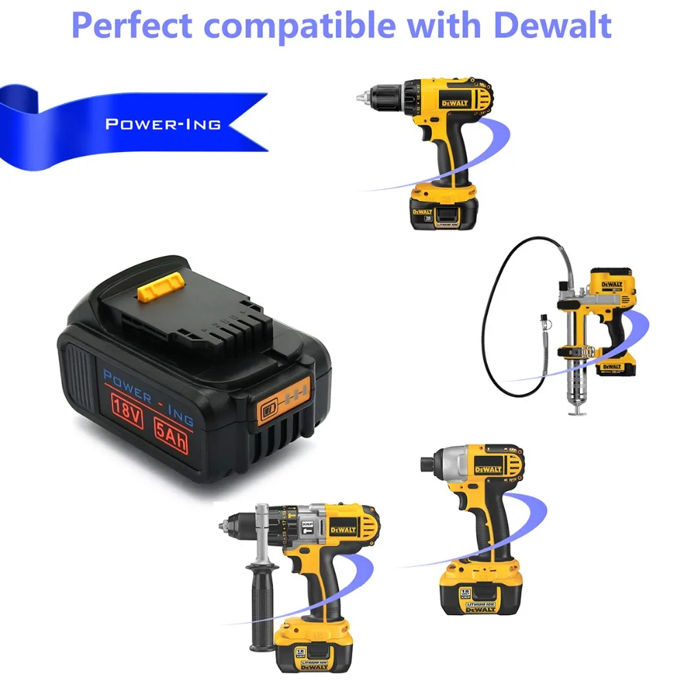 Для Dewalt 18 v 5ah Сменный аккумулятор для Dewalt комплекты электроинструментов 2 шт