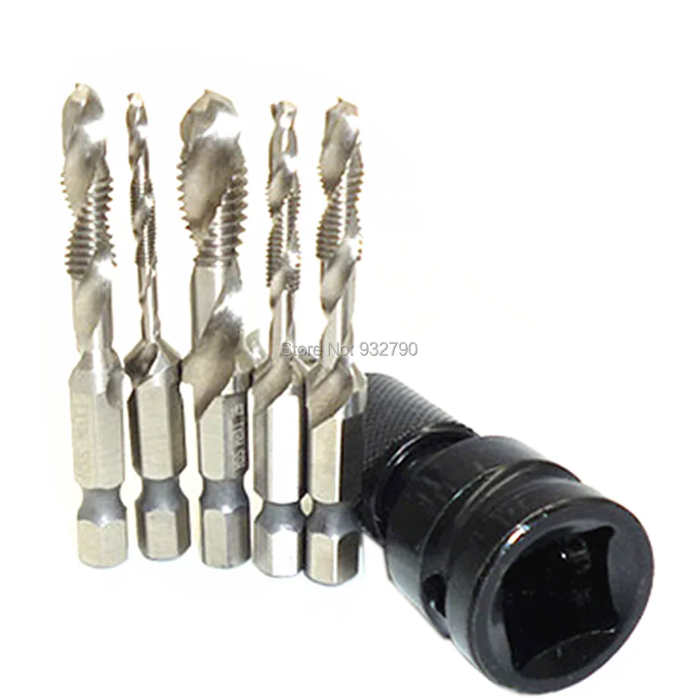 6pcs Hss Metric Screw Plug Drill Bit M3-M10 Drill Tap Countersink Debur