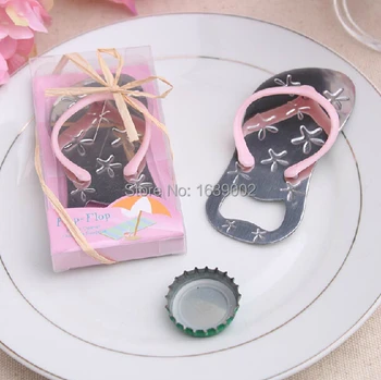 

Free Shipping Starfish Design Pink and Blue Flip-Flop Bottle Opener Wedding Party Favors 100 pcs/lot