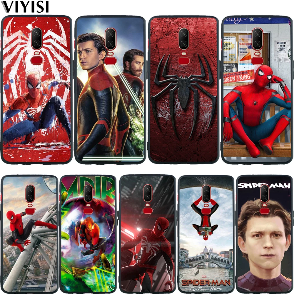 

Marvel Spider-Man Avengers Superhero Phone Case For Oneplus 7 Pro Case 6T 6 5 5T Coque Black Silicone TPU Cover Etui FundaCell