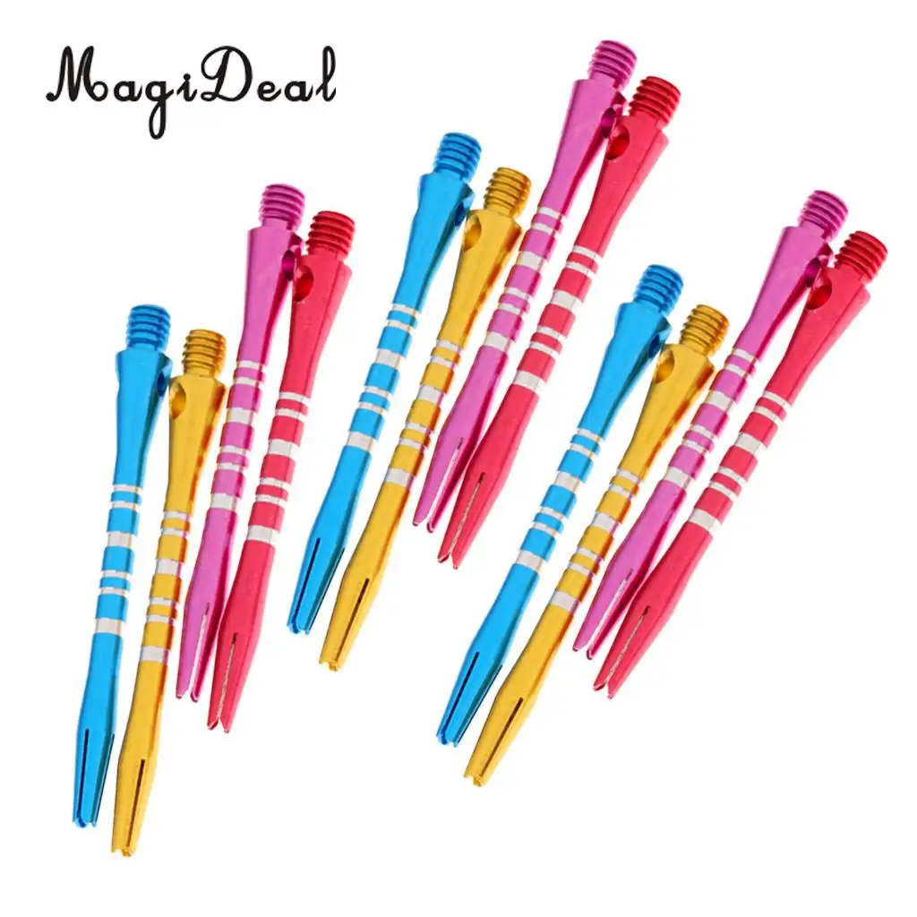 MagiDeal Durable 12Pcs/Package 52mm Thread Alloy Re-Grooved Dart Stems Shafts for Fun Family Party Bar Dart Game Supplies Multi