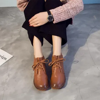 

Casual leather women's booties large size (36-40) autumn winter hot models fashion retro mother women's shoes comfortable soft