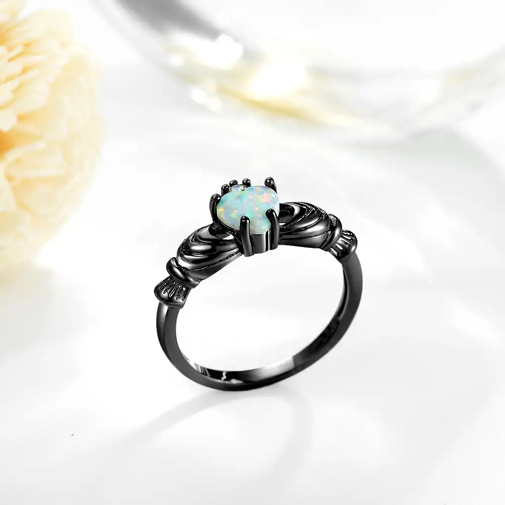 Новые черные овальные кольца для мужчин и женщин опаловые женщин|opal rings for women|fire