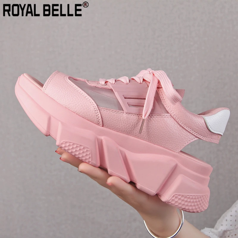 

Royal Belle Peep Toe Platform Heels Sandals Lace Up Sneakers Sandals See Through Casua Shoes Tenis Ladies Sneakers Summer Shoes