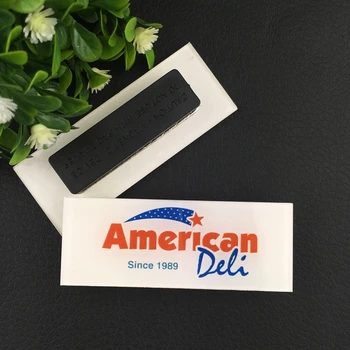 

10pcs custom LOGO plastic badge magnet staff personalized reusable double name tag holder magnetic acrylic plate 6.5*2.5cm