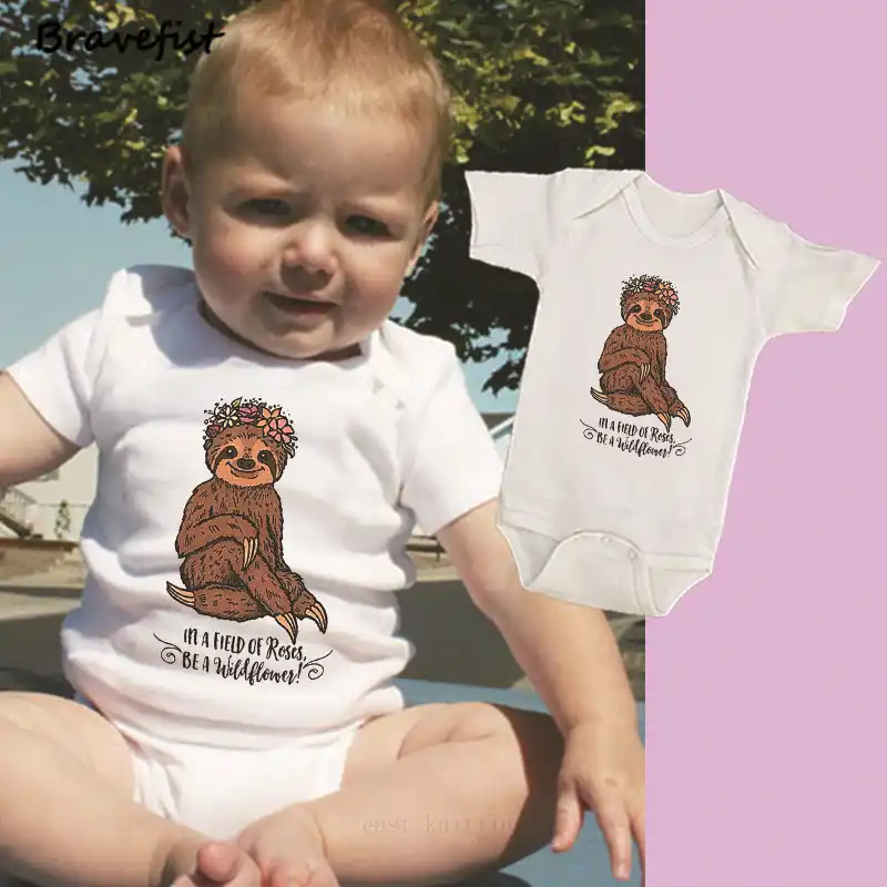 QQIAEJIA Just A Girl Who Loves Sloths Newborn Baby Funny Short Sleeve Cotton Bodysuits Outfits 193
