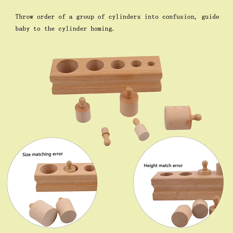 Деревянные игрушки головоломка Монтессори обучающая цилиндрическая розетка игрушка для развития ребенка практика и чувство головоломки