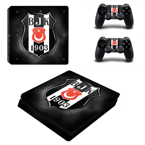 Турция футбол Besiktas BJK PS4 тонкий стикер кожи для sony playstation 4 консоль и контроллер наклейка PS4 тонкий стикер винил - Цвет: YSP4S-1514