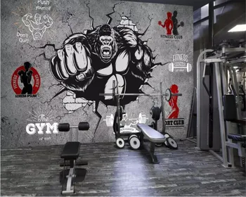 

beibehang wallpaper for walls in rolls Living room wallpaper custom creative gorilla broken wall gym background 3d wallpaper