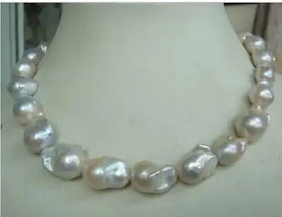 

Free Shipping >> New hot 18-25MM AUSTRALIAN SOUTH SEA NATURAL WHITE NUCLEAR PEARL NECKLACE 18