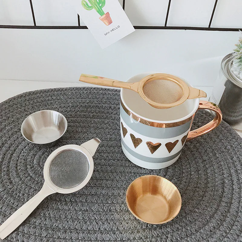 Mesh Tea Infuser Reusable Long Handle Tea Strainer Teapot Stainless Steel Loose Tea Leaf Spice Filter Drinkware