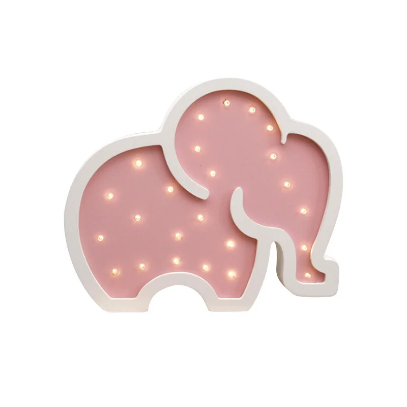

Animal Wooden Unicorn Night Lights Elephant Room Decor Night Desk Table Lamp Moon Star Multicolor