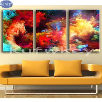 

triptych painting 5diy Diamond Painting Picture of Rhinestones Diamond Embroidery Beadwork Cross Stitch Colored Pattern wall art