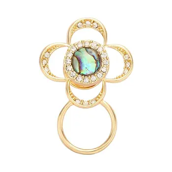 

2016 Fashion Hot Sale The Beautiful Simple Crystal Flower Glass Scallop in Shell Magnetic Eyeglass Holder Magnetic Brooch Pin