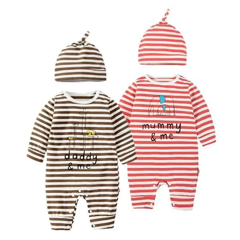 6M 24M Winter Soft and Comfortable Baby Clothes cotton red Stripped
