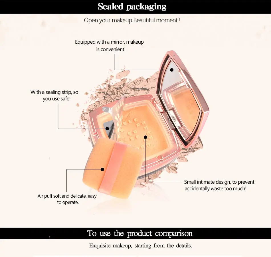 Daijiamei стойкая рассыпчатая пудра контроль за маслом натуральный ингредиент Установка Порошок осветляет водонепроницаемый