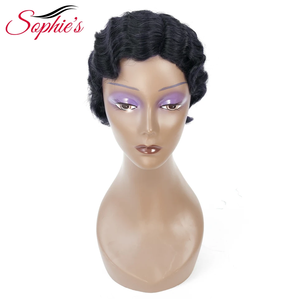 Sophie's Short Lace Human Hair Wigs For Women Malaysian Ocean Wave Non-Remy Human Hair Wigs For Black Women Free Shipping