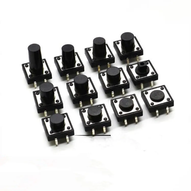

12 x 12mm x 4.3/5/6/7/8/9/10/11/12/13/14/15/16/17/18/19/20mm Momentary Push Button Tactile Tact Switch Non lock 4 Pin