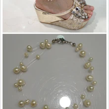 Натуральные жемчужные браслеты на ногу пресноводные жемчужные браслеты на ногу Многослойные настоящие жемчужные браслеты на ногу