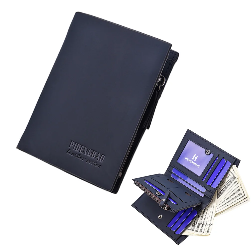 

2018 New Men Wallets Purse Bag Short PU Durable Fashion Zipper Buckle For Coin Money Cards Holder LBY2018