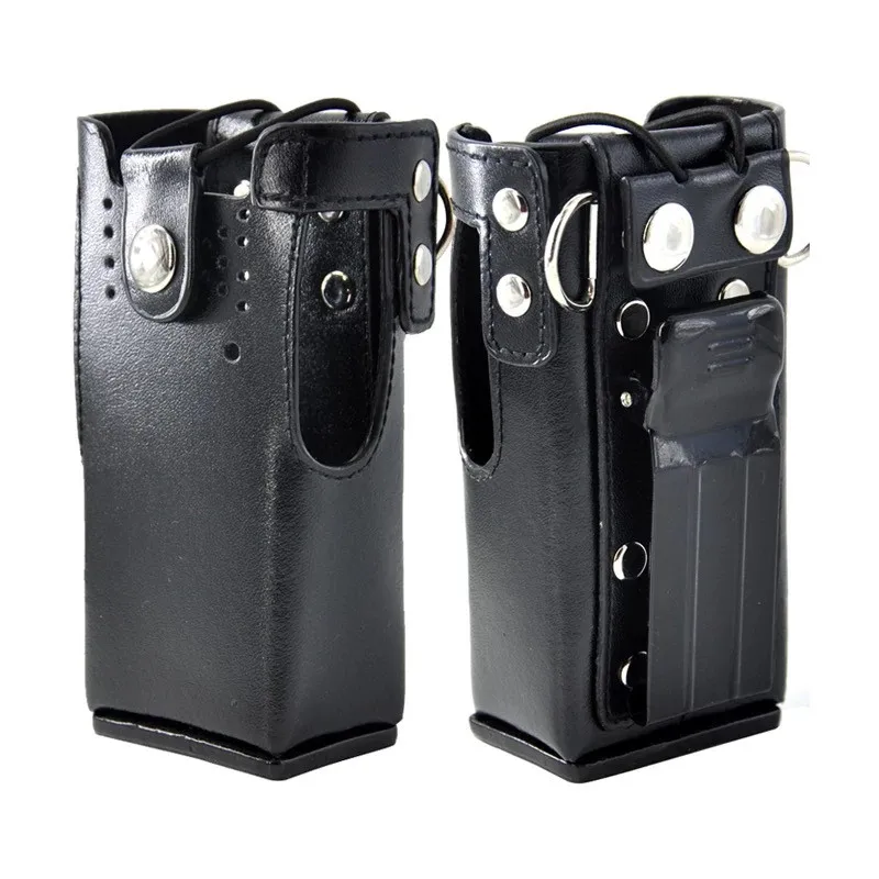 

honghuismart Leather case shoulder holder bag for motorola gp328,gp340,gp380,gp3188,ep450,ht750 etc walkie talkie black color