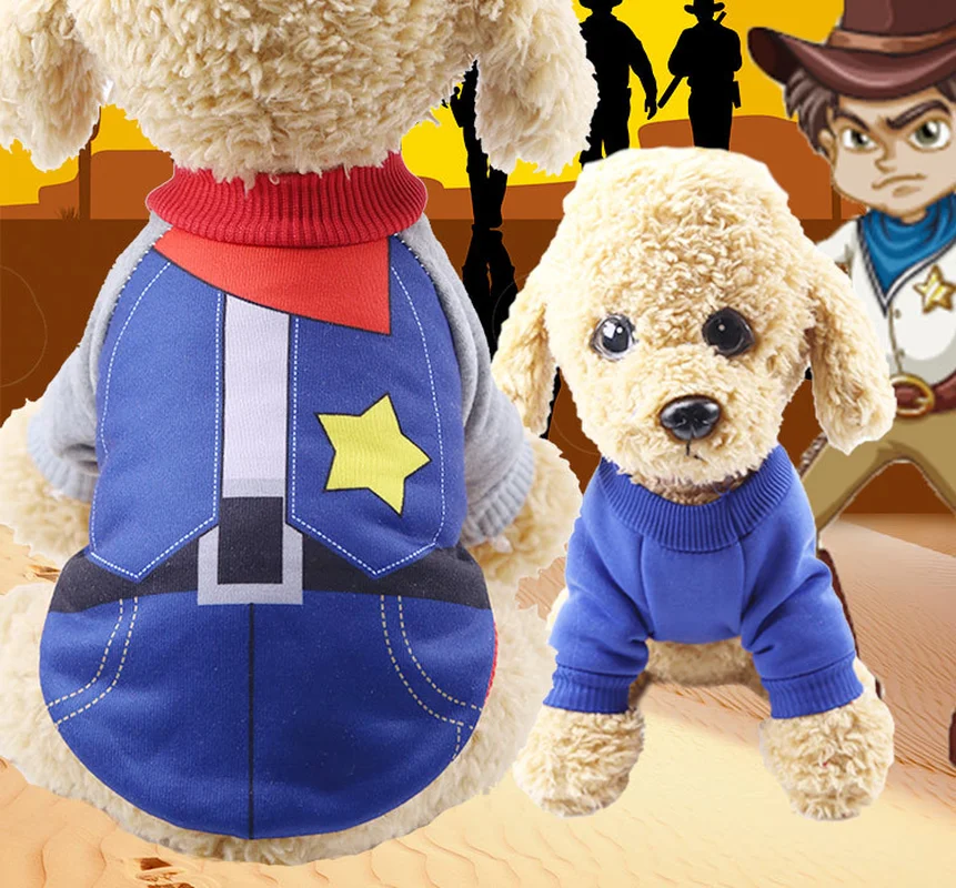 

Petservant Pet Dog Clothes Cute Cartoon Clothes For Small Dog Cloth Jacket Puppy Denim Coat Jeans Costume Poodle Bichon Clothing