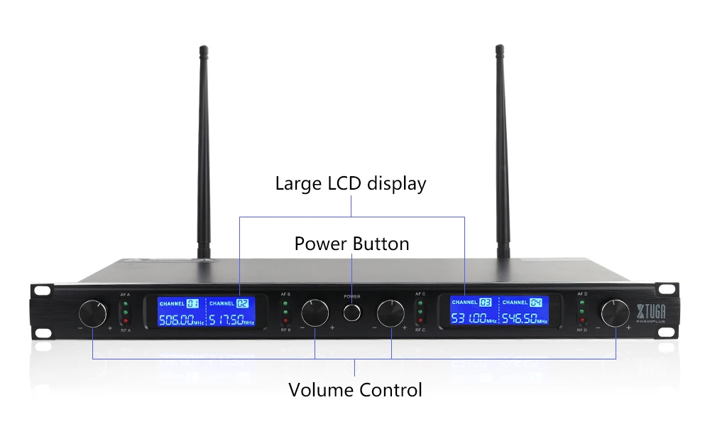 XTUGA EW240PLUS 4 канала УВЧ Беспроводная система микрофонов для сцены церковного использования для семейных вечерние, церковные, небольшие караоке