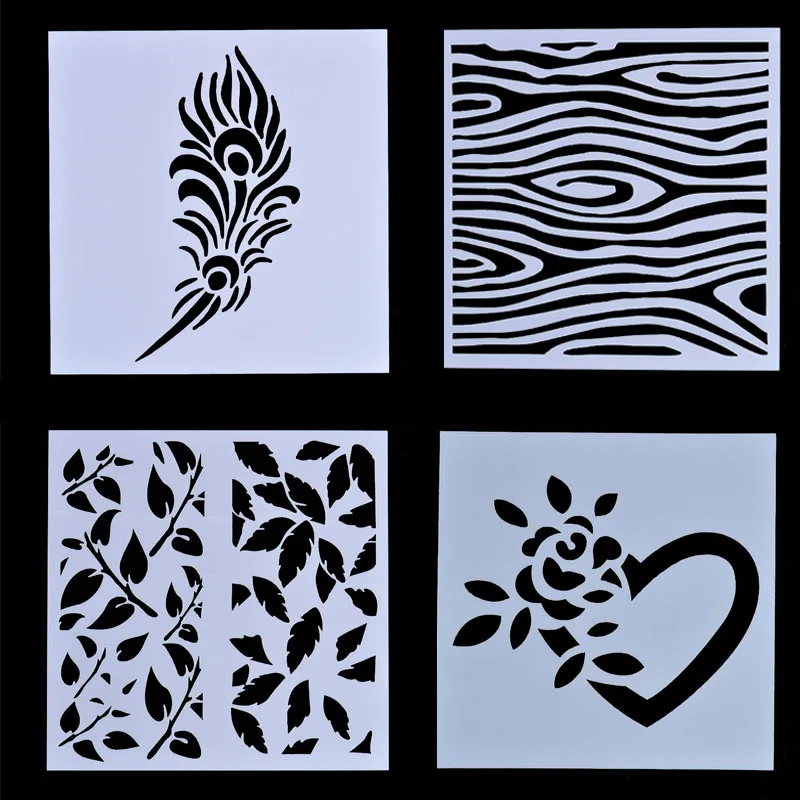 Plastic Layering Stencils Template DIY Paper Card Scrapbooking Photo