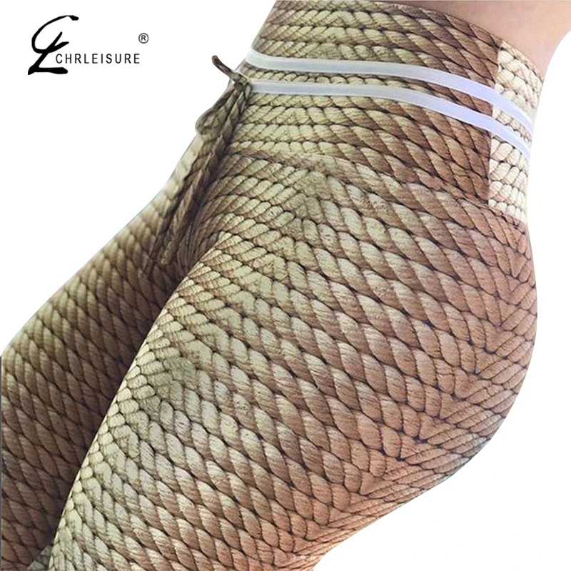

CHRLEISURE Sexy Push Up Women Leggings Fashion High Waist Workout Leggins Simulation Printing Leggings