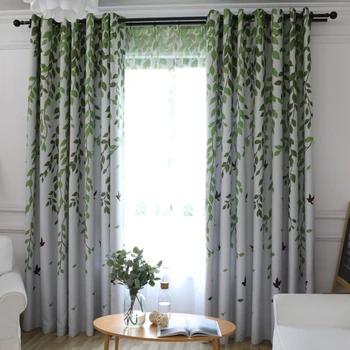 

[byetee] Modern Green Window Curtain Shading Living Room Bedroom Blackout Fabric Livingroom Curtains For Rideaux Chambre