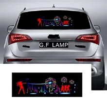 90*25 Cm Auto Blauwe Led Muziek Rhythm Flash Licht Geluidssensor Equalizer Achterruit Sticker Styling Neon lamp Kit