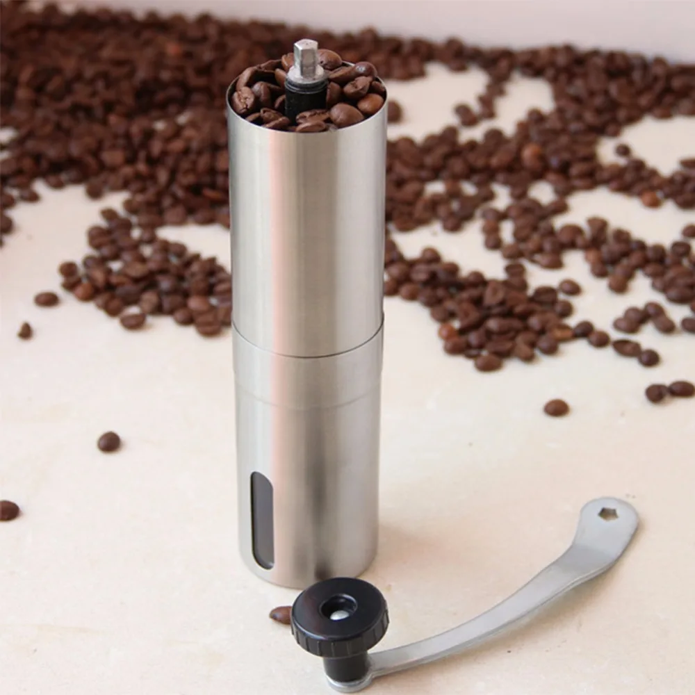 Silver-Coffee-Grinder-Mini-Stainless-Steel-Hand-Manual-Handmade-Coffee-Bean-Burr-Grinders-Mill-Kitchen-Tool