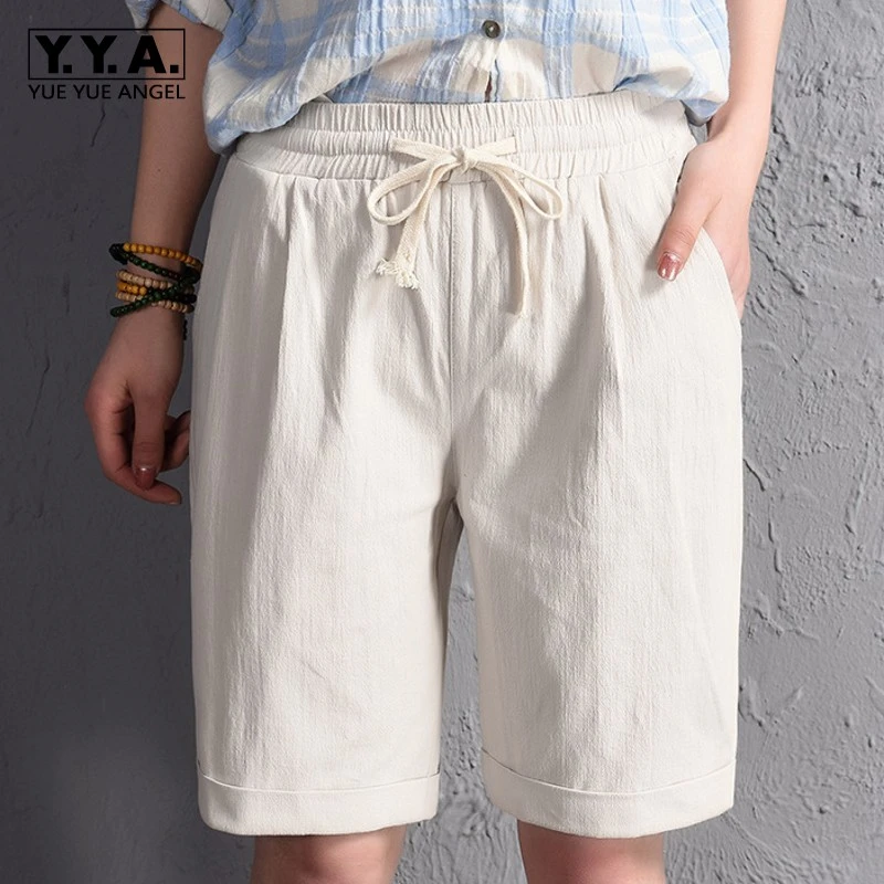 plus size linen bermuda shorts