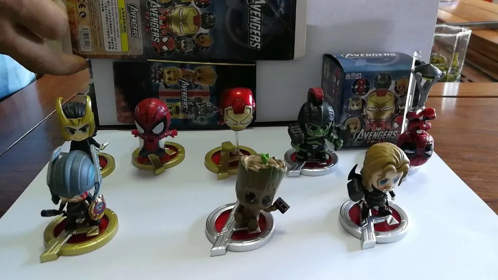 

Avengers 8pcs/set Mini Action Figures 1/16 scale painted figure Iron Man Spider Man Hulk Thor Loki PVC figure Toys